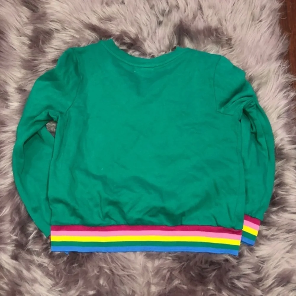 Full tilt girls green rainbow sweatshirt